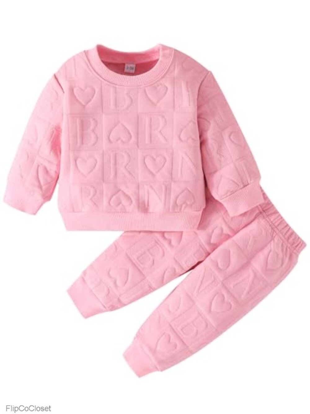 Toddler Girls Quilted Sweatshirt & Jogger Pants 2Pc Set